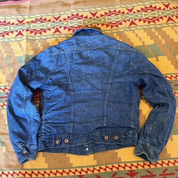 Vintage Maverick Blue Bell 60s Sherpa Lined Denim Jacket Size 36 - Picture 7 of 8